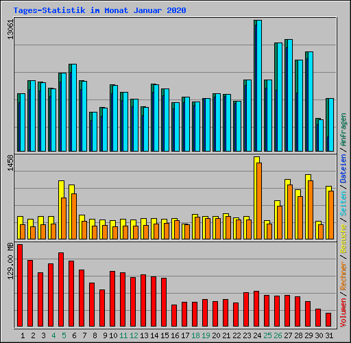 Tages-Statistik im Monat Januar 2020