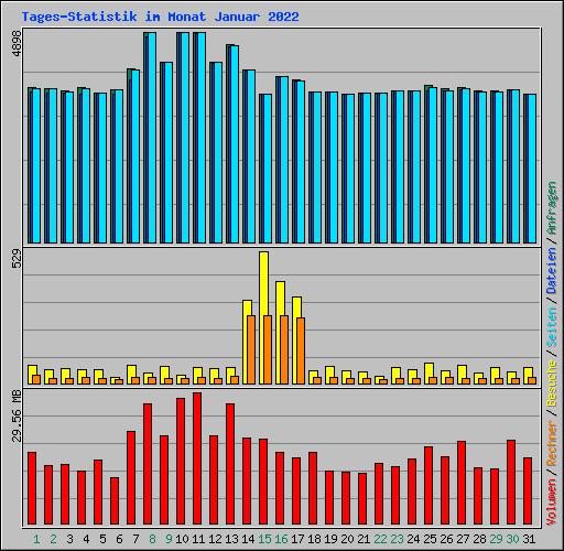 Tages-Statistik im Monat Januar 2022
