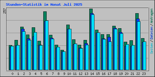 Stunden-Statistik im Monat Juli 2025