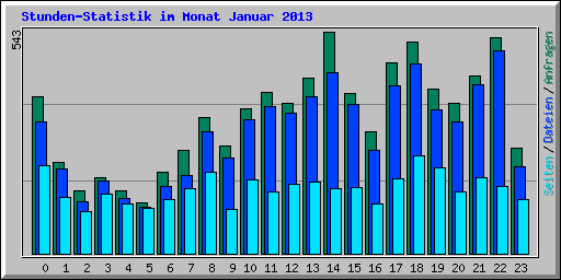 Stunden-Statistik im Monat Januar 2013